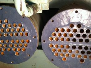 Heat exchanger repaired and protected using Belzona 1321 (Ceramic S-Metal) and Belzona 1111 (Super Metal)