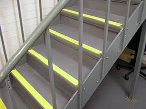 Steps quickly restored with Belzona 4411 (Granogrip) in grey and yellow