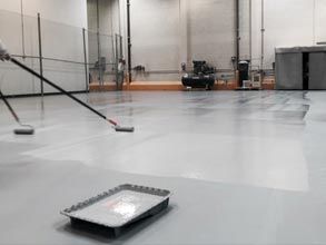 Floor protection at a boat manufacturing facility with Belzona 5233 Grey