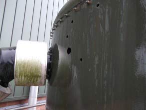 Through-wall defects on sludge buffer tank